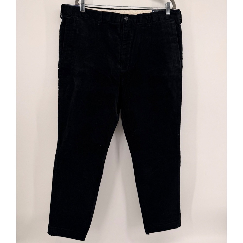 Polo Ralph Lauren Pants Mens 35x32 Black Corduroy Straight Leg Trousers Stretch
